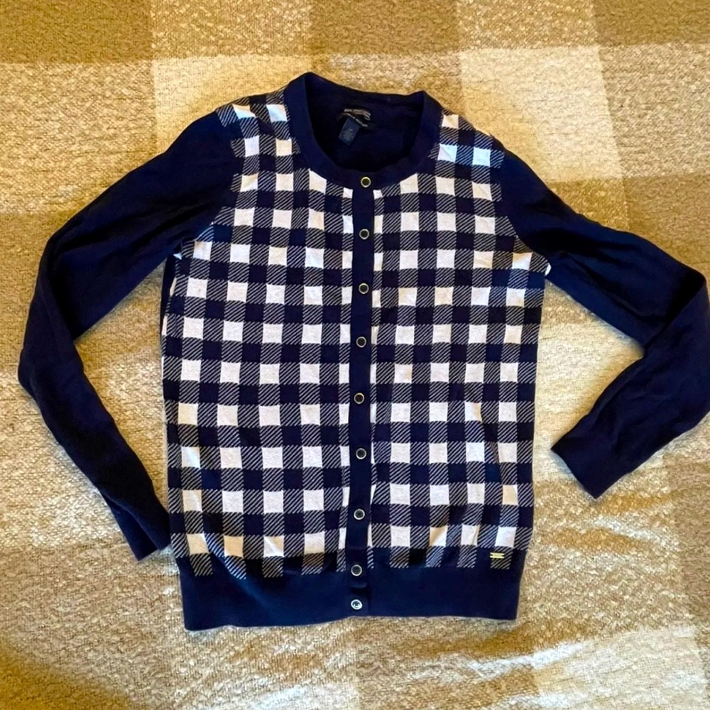 Tommy Hilfiger checkered womens cardigan